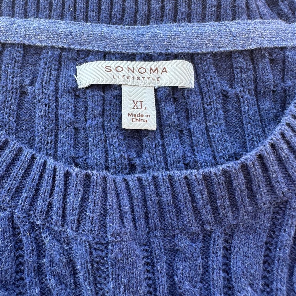 Sonoma Blue Cable Knit Sweater